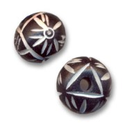 Perla rotonda appiattita decorata 14x11 mm x5