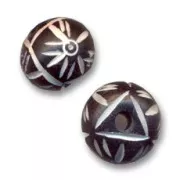 Perla rotonda appiattita decorata 14x11 mm x5