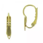 Monachelle foglia 17 mm dorato con oro fino x2