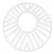 Pendente leggero tondo 38 mm argentato x2