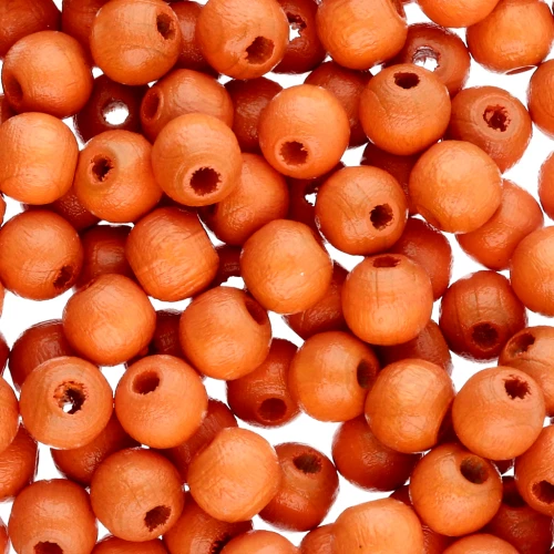 Perle di legno 6 mm Arancio x125
