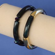 XL Swarovski 5042 Perla rondelle 8 mm - Jet Shimmer 2X x1