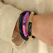 XL Swarovski 5042 Perla rondelle 8 mm - Jet Shimmer 2X x1