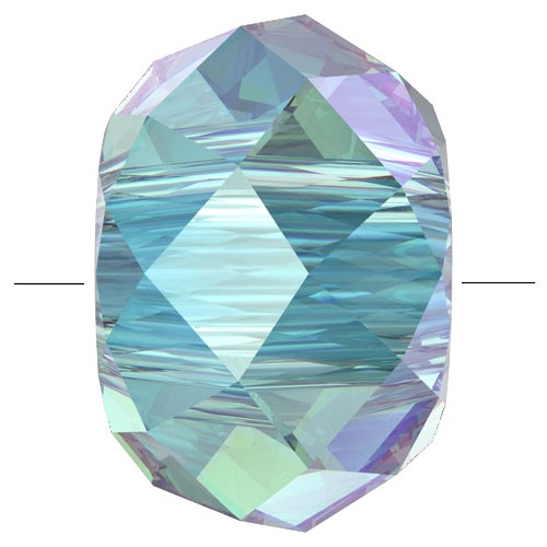 XL Swarovski 5042 Perla rondelle 8 mm - Aquamarine Shimmer 2X x1