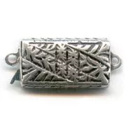 Chiusura rettangolare mm. 17x9.5 argentata brunita x1