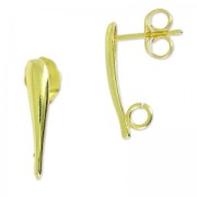 Orecchini a chiodo goccia  17 mm dorato con oro fino x2