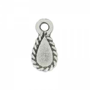 Ciondoli gocce 11.5 mm argentato antico x4