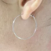 Orecchini da 25 mm a cerchio da decorare - Acciaio inossidabile 316L x2