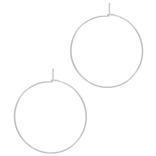 Orecchini a cerchio sottili da decorare, 30 mm - Acciaio inossidabile 304 x2