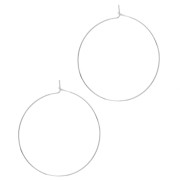 Orecchini tondi 40 mm in Acciaio Inox 304L x2