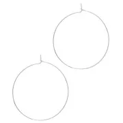 Orecchini tondi 40 mm in Acciaio Inox 304L x2