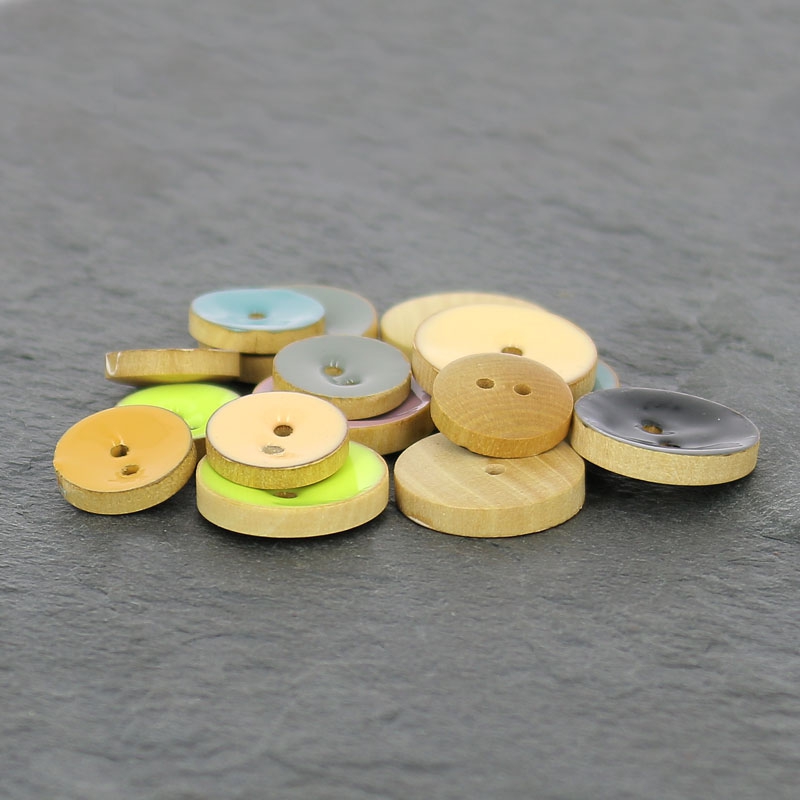 Bottone In Legno Smaltato 15 Mm Lilas X1 Perles Co