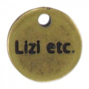 Ciondolo personalizzato rotondo 12 mm bronzo x1000|raw }}