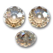 Perla rotonda appiattita PureCrystal 5040 8 mm - Crystal Golden Shadow x1