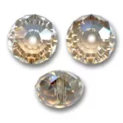 Perla rotonda appiattita PureCrystal 5040 8 mm - Crystal Golden Shadow x1