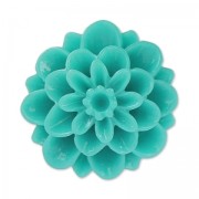 Cabochon in resina fiore mm. 20 Blu Zircone x1
