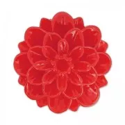 Cabochon in resina fiore mm. 20 Rosso x1