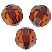 Swarovski 5000 6 mm perline rotonde - Smoked Amber x6