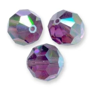 Perla rotonda Swarovski 5000 8 mm Ametista AB x1