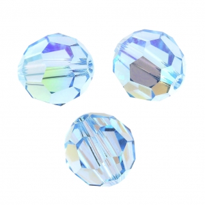 Perla rotonda Swarovski 5000 8 mm Aquamarine Shimmer x1