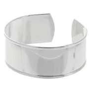 Base in ottone per bracciale con bordo incurvato mm. 23x163 argentato x1