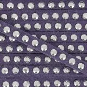 Laccetto pelle borchiato  3 mm Violet//Argenté x5m