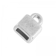 Terminale per cordoncino piatto 5 mm 10x7 mm Placcatura argento antico x1|raw }}