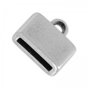 Terminale per cordoncino piatto 10 mm 13x12 mm Placcatura argento antico x1|raw }}