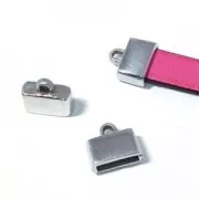 Terminale per cordoncino piatto 10 mm 13x12 mm dorato rose x1