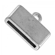 Terminale per cordoncino piatto 15 mm 18x13 mm Placcatura argento antico x1|raw }}