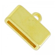 Terminale per cordoncino piatto 15 mm 18x13 mm Dorato con oro fino x1|raw }}
