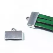 Terminale per cordoncino plat 15 mm 18x13 mm dorato rosa x1