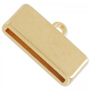 Terminale per cordoncino piatto 20 mm 23x13 mm dorato rosa x1