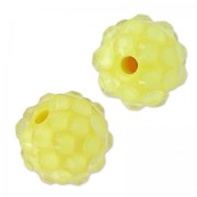 Perline di resina con strass 12 mm Crystal/Narciso x5