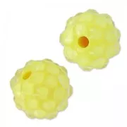 Perline di resina con strass 12 mm Crystal/Narciso x5