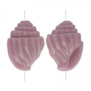 Perla di plastica conchiglia 17x12 mm - Lilla x1