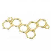Separatore forato nido d'ape 2 anellini 25 mm in Argento 925 Dorato con oro finox1