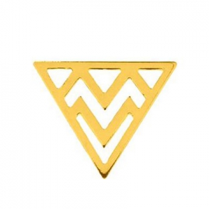 Separatore triangolo etnico 16 mm in Argento 925 Dorato con oro fino x1