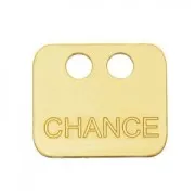 Pendente doppio foro chance 12 mm in Argento 925 Dorato con oro fino x1