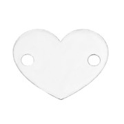 Separatore cuore 2 fori 11.8 mm in Argento 925 x1|raw }}
