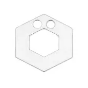 Pendente 2 fori esagono 14 mm in Argento 925 x1