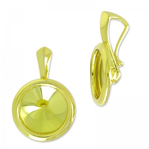 Castone pendente 1122 10 mm in Argento 925 Dorato con oro fino x1