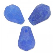 Perline Gocce sfaccettate di giada dipinta 12x8 mm Blu x4
