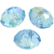 Perline tonde appiattite Swarovski 5040 4 mm - Aquamarine Shimmer 2X x20