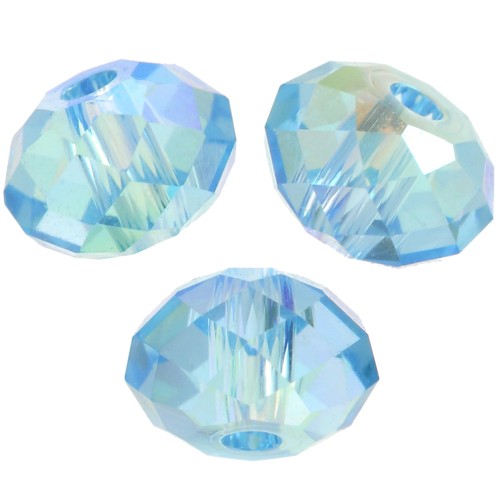Perline tonde appiattite Swarovski 5040 4 mm - Aquamarine Shimmer 2X x20