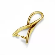 Gancio per pendente 16 mm - Argento 925 dorato con oro fino x1
