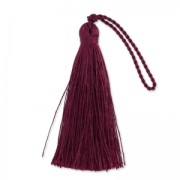 Pompon imitazione seta 70 mm Bordeaux x1