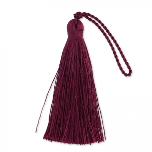 Pompon imitazione seta 70 mm Bordeaux x1
