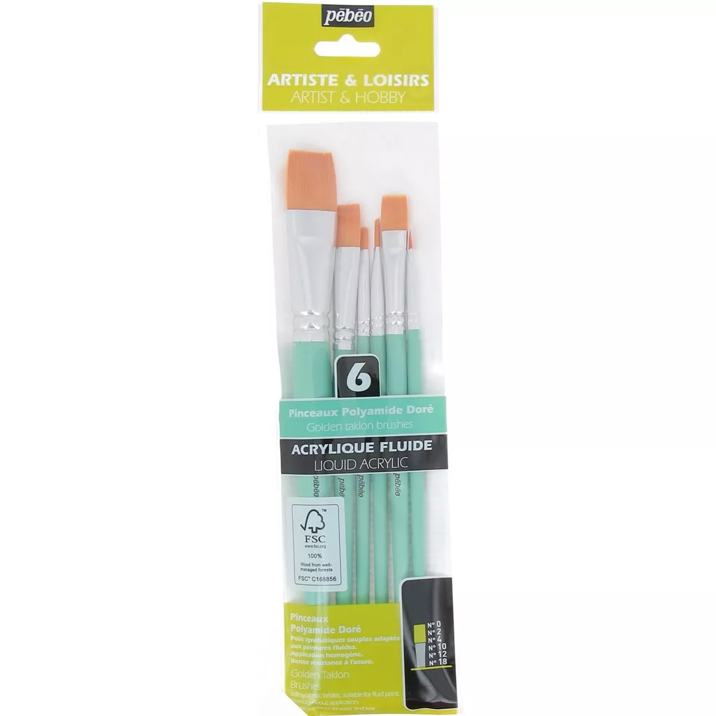Set Di 6 Pennelli Faber-Castell Per Pittura Acrilica, Acquerello E Olio - Tondi E Piatti - Foto 5