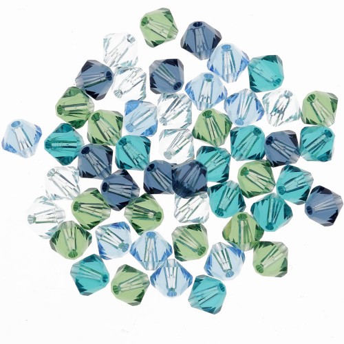 Mix di trottole in cristallo Swarovski 5328 4 mm Pacific x50